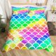 thumbnail image 1 of Funda nórdica Queen para niños Niñas Colorido Sparkle Fish Scales juego de cama, 1 of 7