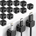 thumbnail image 2 of 12 Pack Magnetic Cable Management Clips, Phone Electric Charging Cord Holder, Desktop Cord Organizer, Adhesive Cable Organizer Keeper for Home Kitchen Office Desk Outdoor Wall Car, 2 of 8