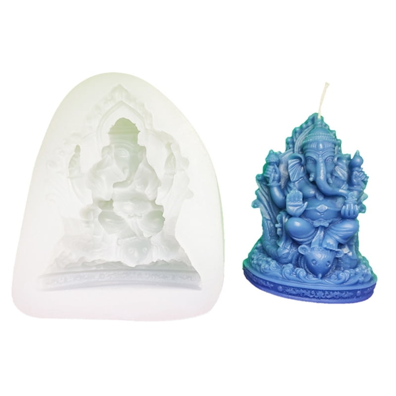 Zecic Elephant Statue Scented Candle Mold Silicone Mold for Candle Making DIY Resin Casting Gypsum Epoxy Mould Decoration