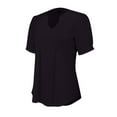 thumbnail image 6 of Womens T Shirts Womens V Neck Tops Puff Short Sleeve T Shirt Pleated Floral Printed Tunic Blouse Shirts Tops for Women, 6 of 6