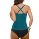 thumbnail image 4 of Traje de baño de bikini liso sin mangas para mujer, traje de baño push-up acolchado, conjuntos de blusa de traje de baño de poliéster para mujer, 4 of 5