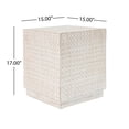 thumbnail image 4 of MGO Cube Side Table for Modern Living Spaces, Moisture Resistant Fluted Accent Table for Indoor Outdoor Use, No Assembly Required End Table with Minimalist Design, 4 of 9