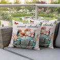 thumbnail image 4 of HELLO Sweet Cheeks Pillow Covers 2 Pack Vintage Cars Cows Pigs Butterfly Wood Grain Pillowcase Waterproof Outdoor Throw Pillow Cover for Patio Garden Square Cushion 26”x26”, 4 of 9