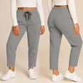 thumbnail image 5 of Plus Size Womens Cotton Pants Joggers Leisure Sports Workout Solid Color Elastic Waist Sports Casual Pants with Side Pockets Size L-5XL, 5 of 9