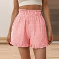 thumbnail image 5 of Stephy Striped High Waisted Casual Shorts for Women's Summer New Hot Pants Versatile Wide Leg Pants, Red, L, 5 of 7