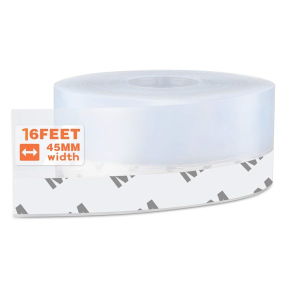 16 Feet Silicone Seal Strip,Sealing Tape for Door Draft Stopper Adhesive Tape for Doors Windows and Shower Glass Gaps, 45MM