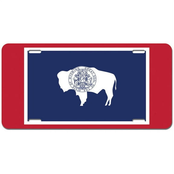 Wyoming State Flag Novelty Metal Vanity License Tag Plate