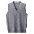 thumbnail image 5 of YMNXA Mens Sweaters Vest Sleeveless V Neck Solid Color Buttons Knitted Comfortable Slim Fit Top For Casual Daily Wear Grey Xxxl, 5 of 5