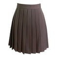 thumbnail image 3 of MIXUE Womens Skirts Solid Color High Waist Pleated Mini Flared Casual Stylish A Line Summer Skirt Holiday Wear,Brown,M, 3 of 3