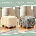thumbnail image 7 of TSOVTHRID Vintage Peony Flower Print Ottoman Cover Square Slipcovers, Stretch Footrest Stool Cover for Ottoman Square, Soft Foot Stool Covers Protector with Nonslip Elastic Bottom, 7 of 7