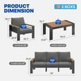 thumbnail image 3 of Clouddwell 5-Seats Outdoor Patio Sectional Set with Coffee Table & Cushions - Aluminum Furniture for Terrace/Garden/Poolside (Gray), 3 of 10