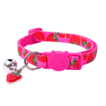 thumbnail image 1 of Lindos patrones de frutas en un collar de nailon brillante y correa a juego., 1 of 5