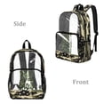 thumbnail image 2 of ZIATUBLES Clear Backpack for School, Heavy Duty Fabric & PVC Transparent Bookbag with Camo American Flag Deer Print, Large Capacity See Through Bag for College Women Men Travel, 2 of 7