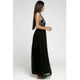 thumbnail image 2 of ABPHQTO Vestido largo de gasa de encaje sin espalda entrecruzado negro para mujer, 2 of 5