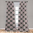thumbnail image 2 of Geometric Window Curtains, Modern Style Designed Square Pattern With Golden Tone Stripes Print, Lightweight Decor 2-Panel Set with Rod Pocket, Pair of - 28"x84", Charcoal Grey Pale Grey, by Ambesonne, 2 of 3