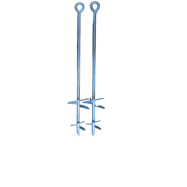 Screw in Ground Anchor 3/4” x 36” w/ 4″ & 6” Helices Galvanized (Set of 2)
