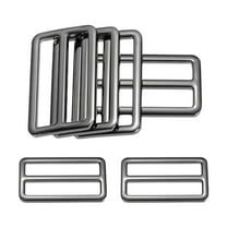 Uxcell 6-Pack Tri Glide Metal Buckles, 1-1/2 Inch Zinc Alloy Slider Belt Strap Adjuster Webbing Strap Buckles [Black Gray]
