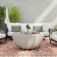thumbnail image 2 of 35.43" Modern Outdoor and Indoor Waterproof Coffee Table, Durable MgO Cement Design, Suitable for Terraces, Gardens, Backyards and Living Rooms ( White), 2 of 9