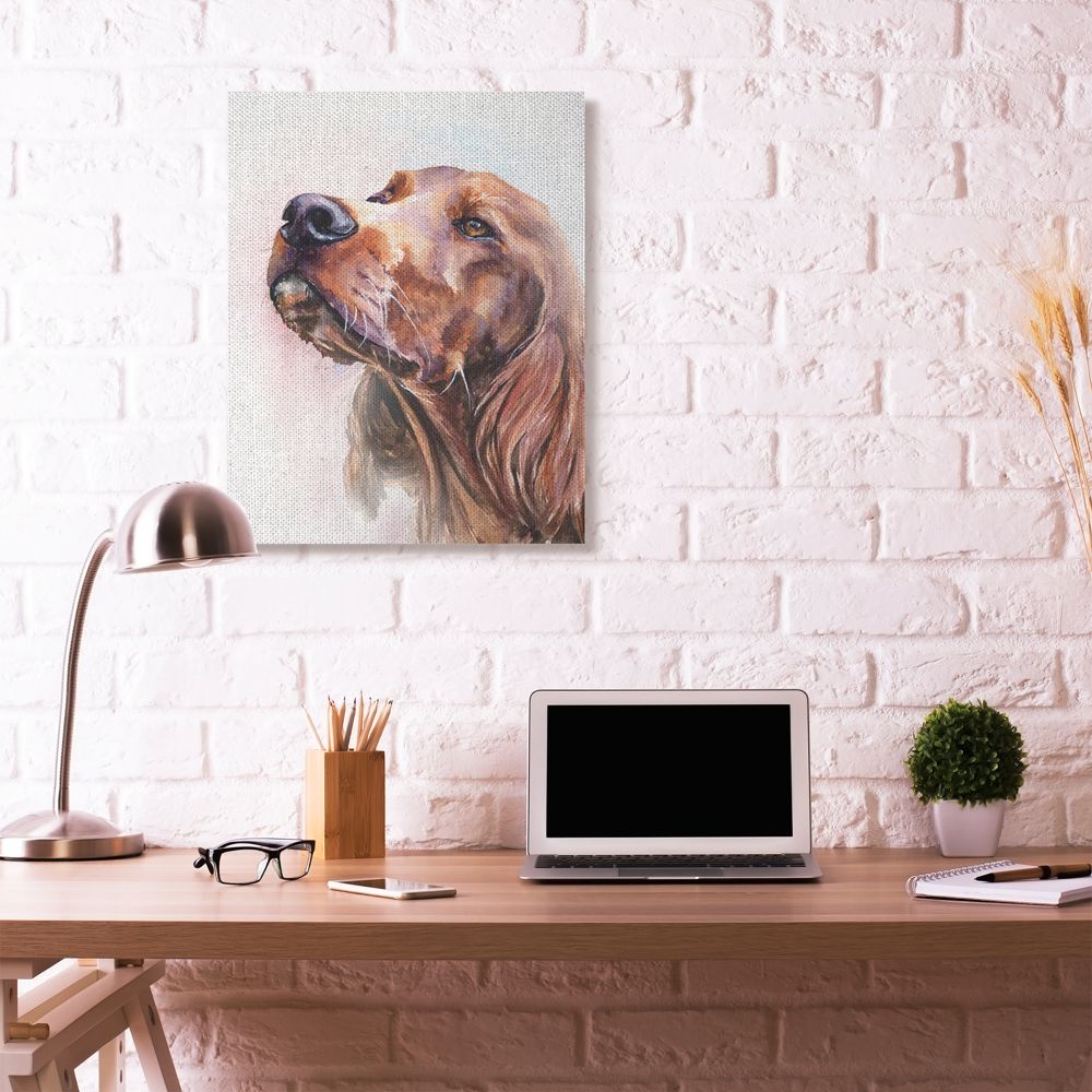 Stupell Industries Irish Setter Dog Pet Animal Watercolor Painting Canvas Wall Art by George Dyachenko