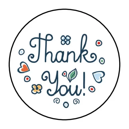 DOPASTICKER Thank You Stickers Hearts Flowers Floral Phone Decal Water Bottle Stickers Cars Stickers Water Bottle Stickers For Kids