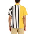 thumbnail image 3 of Lars Amadeus Men's Hawaiian Short Sleeve Button Down Color Block Stripe Shirts, 3 of 6
