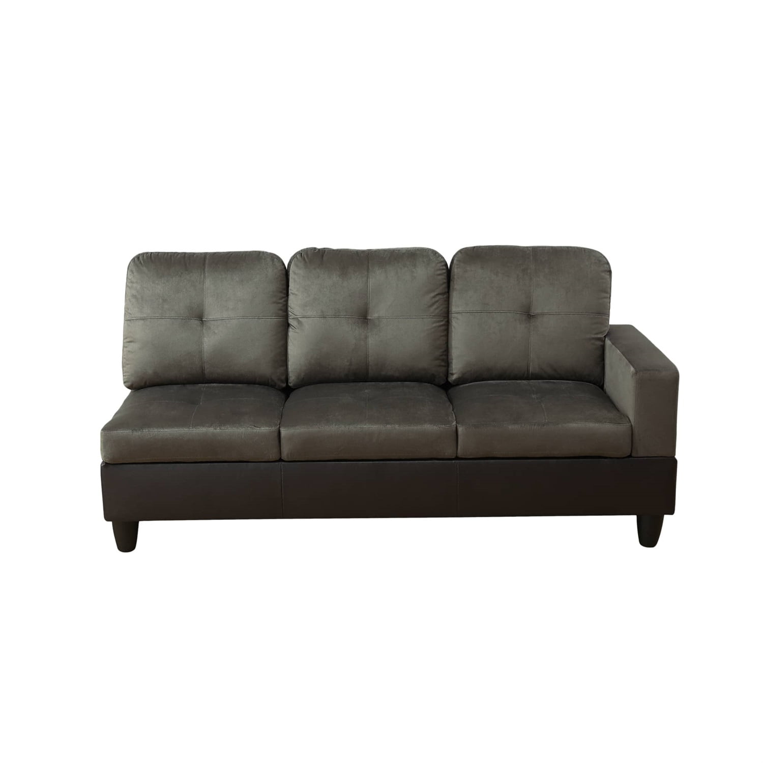 Hommoo Sofa Set, Flannel And PVC 2-Piece Couch Living Room Sofa Set,Taupe