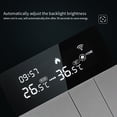 thumbnail image 3 of i8HGC Tuya WiFi Smart Thermostat with automatic backlight brightness adjustment in home/away modes, remote control via mobile app, and voice control compatible with Alexa and Google Home., 3 of 7