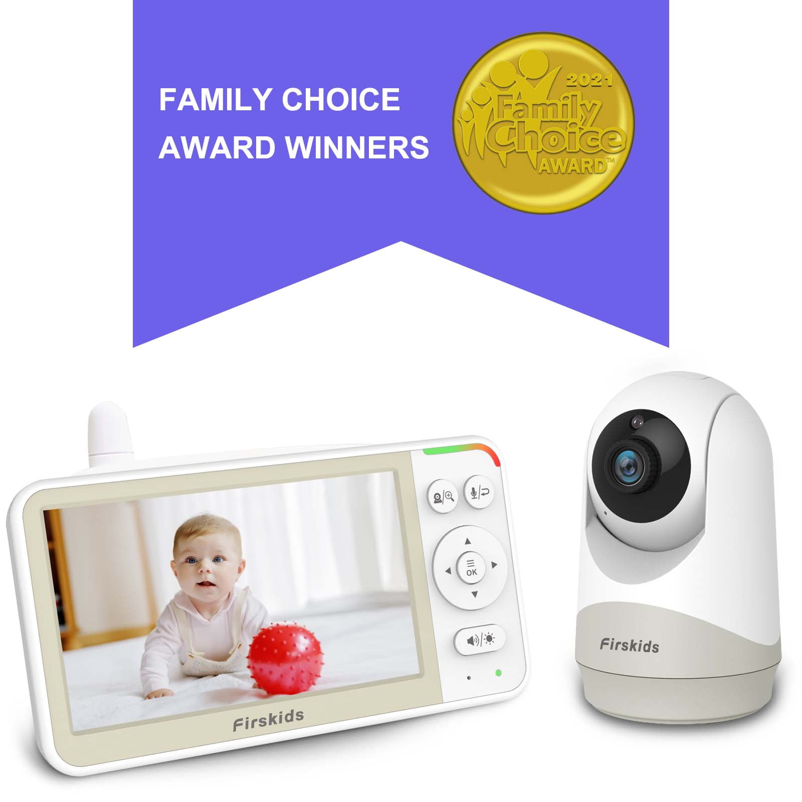 HelloBaby Babyphone Camera, 2.4'' Baby Phone Vidéo LCD Couleur Bébé  Surveillance 2,4 GHz Capteur de Température Communication Bidirectionnelle  Vision