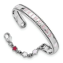 Primal Silver Sterling Silver Rhodium-plated Enamel Swarovski with Chain Baby Bangle