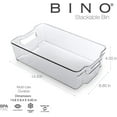 thumbnail image 4 of BINO | Stackable Plastic Storage Bins, X-Large - 2 Pack | THE STACKER COLLECTION | Multi-Use Organizer Bins | BPA-Free | Pantry Organization | Home Organization | Fridge Organizer | Freezer Organizer, 4 of 5
