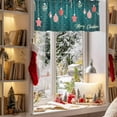 thumbnail image 3 of Merry Christmas Valances for Windows, 54 x 18in, Decorative Balls Candy Stars Green Texture Rod Pocket Kitchen Valance Curtain Light Filtering Window Treatments for Living Room Bedroom, 1 Panel, 3 of 7