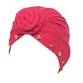 thumbnail image 1 of Turban Noué Hijab Ethnique Bonnet Turban Réglable Couleur Unie Mode Foulard Réglable Accessoires de Coiffure Bonnet Perte Bonnets Rose Rouge, 1 of 6