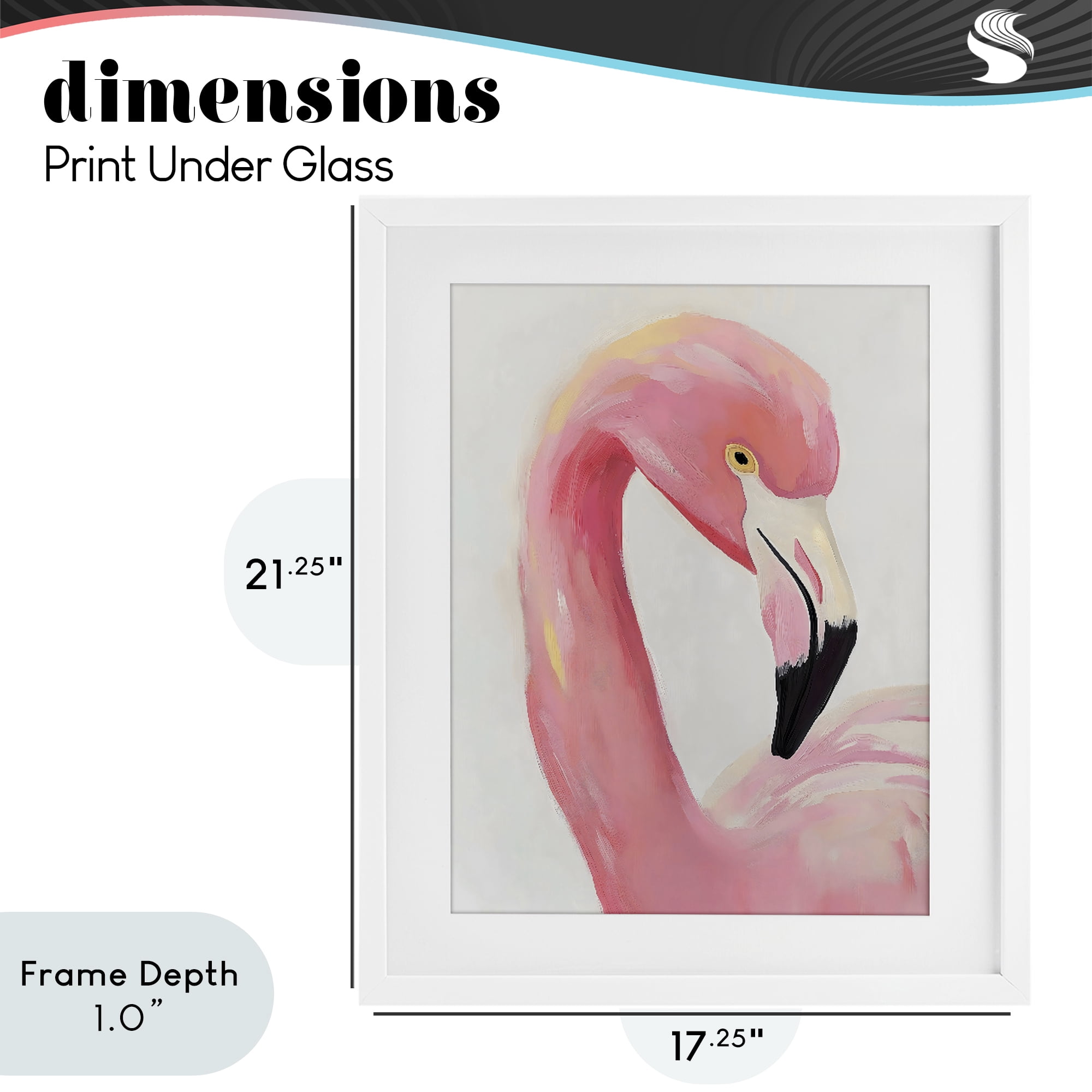 Stupell Industries Serene Pink Flamingo Portrait White Framed Print Under Glass, design by The Prints Vibe