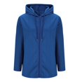 thumbnail image 6 of Women's Lightweight Open Front Long Sleeve Cardigan, Button Down Hooded Zip Up Casual Sweater, Fall Winter Loose Fit Knit Cover Up for Daily Wear and Outdoor Activities Blue M, 6 of 7