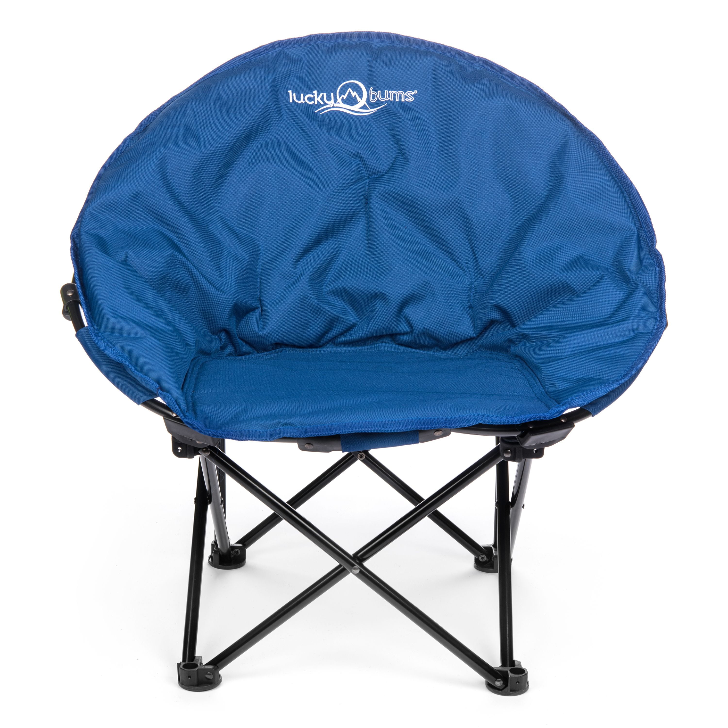 Lucky Bums Moon Lightweight Durable Camp Chair with Carrying Case, Blue, Medium