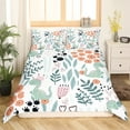 thumbnail image 2 of Kawaii Dinosaur Duvet Cover,Cartoon Teal Dino Bedding Set,Cute Love Heart Leaf Flower Duvet Cover,Paw Print Animals Bed Set (No Comforter) 2Pcs +(No Comforter), 2 of 5