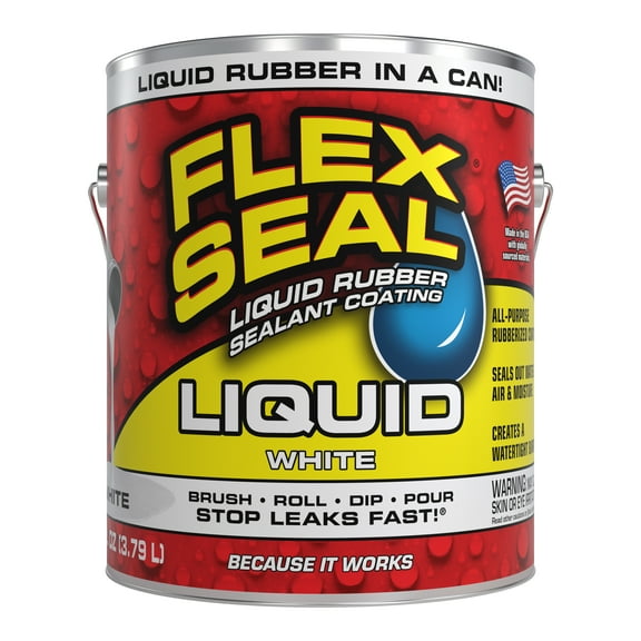 Flex Seal Liquid Rubber Sealant Coating, 1 Gallon, White