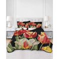 thumbnail image 3 of Luxury Tulip Floral Twin XL Size Down Alternative Comforter,Lightweight Comforter Quilt Bedding Set with Pillow Shams Farmhouse Vintage Botanical Flowers Bed Comforter Duvet Insert 68"x98", 3 of 7