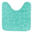 thumbnail image 4 of Evideco French Home Goods Memory Foam Contour Bath Mat Aqua Blue Pebble Design 18x20, 4 of 9
