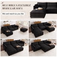 thumbnail image 4 of Muumblus 110" Oversized Modular Sectional Sofa with 2 Movable Ottoman, U Shaped Deep Seat Cloud Couch for Living Room, Black Chenille, 4 of 10