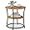 Rustic Walnut + Ink Black, variant on Side Table, Round End Table with 2 Storage Shelves for Living Room, Bedroom, Nightstand with Steel Frame for Small Spaces, Accent Coffee Table, Rustic Walnut and Ink Black