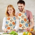 thumbnail image 3 of Fall Pumpkins Leaves Pattern Apron-Garden Aprons for Women with Pockets-Cotton Linen Waterproof Kitchen Cooking Gardening Aprons Adjustable for Kitchen,Cooking,BBQ and Salon 33"x27", 3 of 7