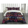 thumbnail image 3 of Ambesonne Halloween Quilted Bedspread Set 3 Pcs, Mexican Sugar Skulls, Queen Size, Multicolor, 3 of 5