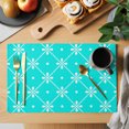 thumbnail image 2 of Teal Green Checkered Placemats Set of 4 Farmhouse Plaid Modern Art Place Mats Indoor Wipeable Table Mats Washable Cloth Dining Table Placemats for Kitchen Holiday Party Home Decor 13x19 Inch, 2 of 9