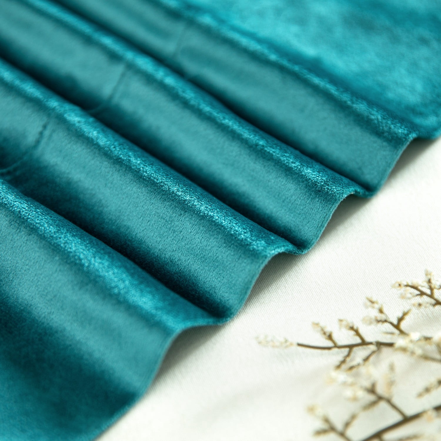 VOGOL Green Velvet Room Darkening Curtains, Thermal Blackout Drapes 60x84 Inches with Rod Pocket, Set of 2