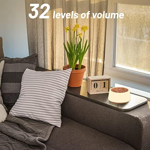 Sound Machines with 10 Colors Night Light 25 Soothing Sounds and Sleep White Noise Machine 32 Volume Levels 5 Timers Adjustable Brightness Memory Function for Adult Kid Baby