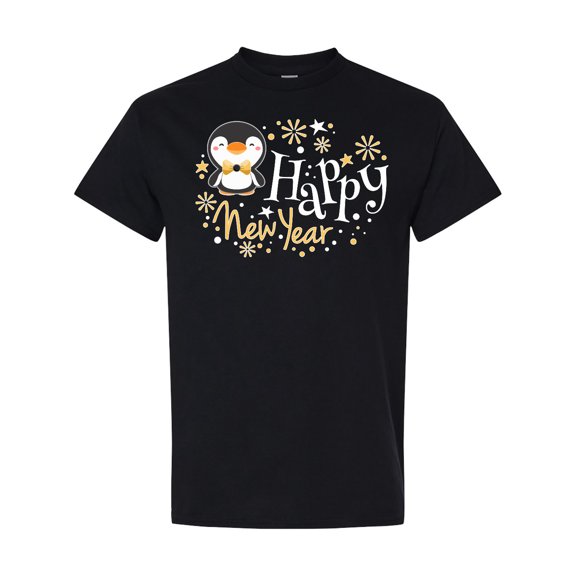 Inktastic Happy New Year with Cute Penguin T-Shirt
