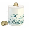 thumbnail image 1 of Flower Piggy Bank, X-ray Picture of Poppy Flowers in a Windy Day Unusual Look into the Nature Art Image, Ceramic Coin Bank Money Box for Cash Saving, 3.6" X 3.2", White Teal, by Ambesonne, 1 of 4