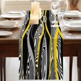 thumbnail image 3 of Table Runners 72 Inches Long Dress Scarves, Yellow Black Stripes Farmhouse Kitchen Table Runner, Coffee Tablerunners, Modern Grey Ombre Abstract Striped 14x72 Inch, 3 of 9