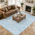 thumbnail image 6 of Washable Area Rugs 9x12 FT Light Blue Botanical Rugs for Living Room Non-Slip Non-Shedding Low-Profile Rectangle Spring Summer Chic Wildflowers Large Rug Carpet for Bedroom Dining Room Home Decor, 6 of 8